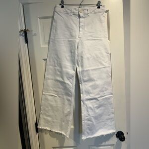 Zara Crisp White Marine Wide-Leg Jeans